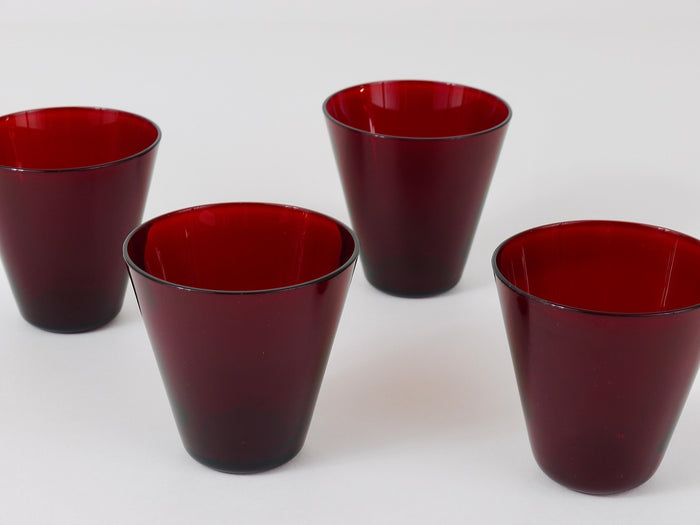 Four Kaj Franck Kartio Midcentury Drinking Glasses by Nuutajarvi Nottsjo Finland