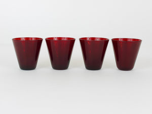 Quatre verres à boire Kartio Mid-Century de Kaj Franck par Nuutajarvi Nottsjo Finland