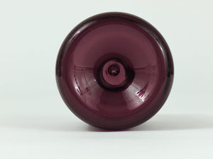 Signierte violette Timo Sarpaneva Pullo Vogel-Flaschenglasvase, Iittala, Finnland
