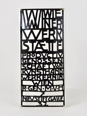 Rare enseigne publicitaire émaillée bombée Wiener Werkstaette Vienna Art nouveau