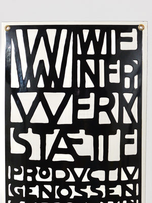 Rare enseigne publicitaire émaillée bombée Wiener Werkstaette Vienna Art nouveau