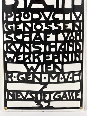 Rare enseigne publicitaire émaillée bombée Wiener Werkstaette Vienna Art nouveau