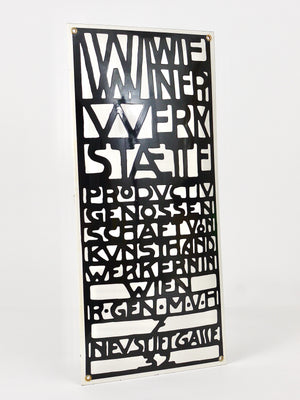 Rare enseigne publicitaire émaillée bombée Wiener Werkstaette Vienna Art nouveau