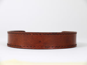 Portanotas Mid-Century Carl Auböck de cuero marrón y beige, Austria, años 50