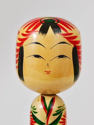 Sculpture décorative de poupée Kokeshi du nord du Japon, peinte à la main, signée