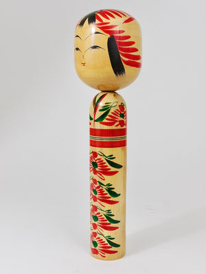 Sculpture décorative de poupée Kokeshi du nord du Japon, peinte à la main, signée