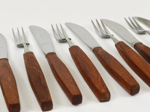 Boxed Amboss Mid-Century 6 Knives And 6 Forks, Flatware Cutlery, Austria, 1950s