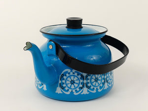 Kaj Franck Mid-Century Emaille-Teekessel, Finel Arabia, Finnland