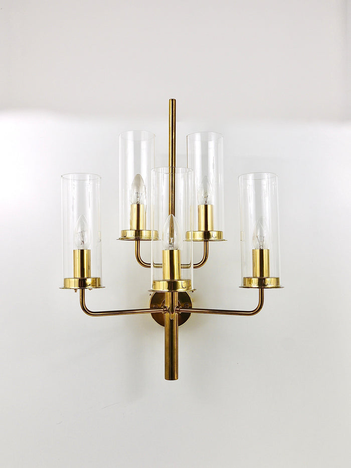Hans-Agne Jakobsson Sonata Midcentury 5-Armed Sconce Wall Light, Markaryd, 1960