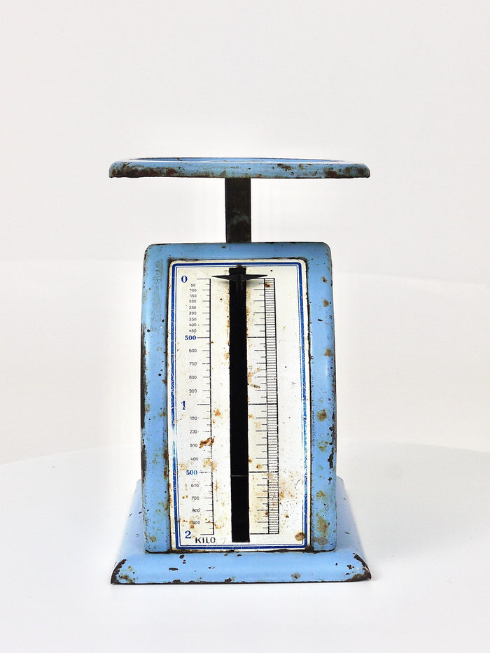 Decorative Blue Marianne Brandt Avantgarde Bauhaus Letter Scale, 1930s, Germany