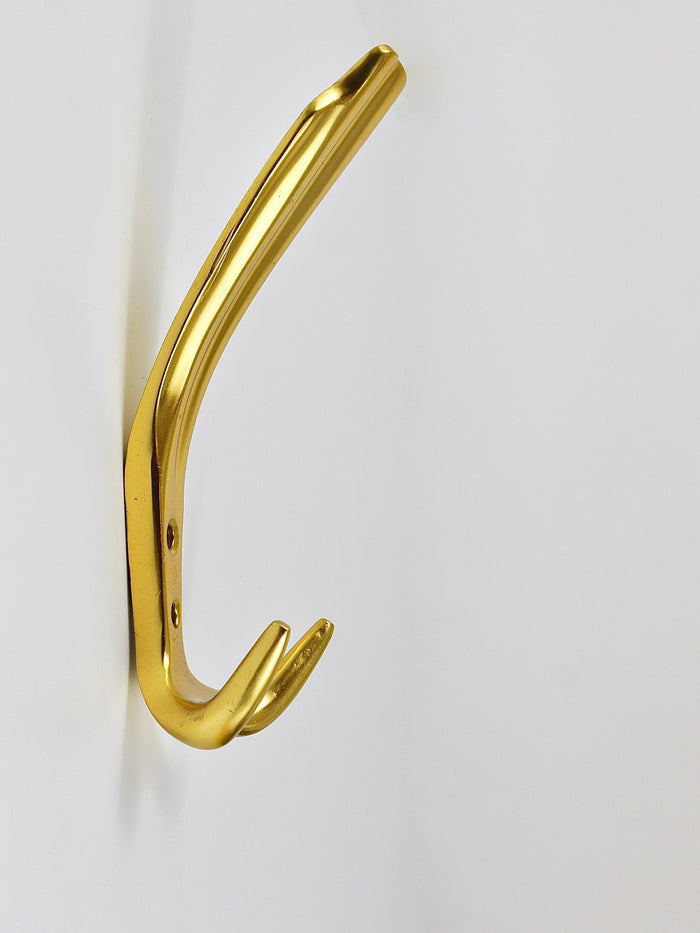 Up to Five Golden Hollywood Regency Wall Coat Hooks, Italy, 1970s