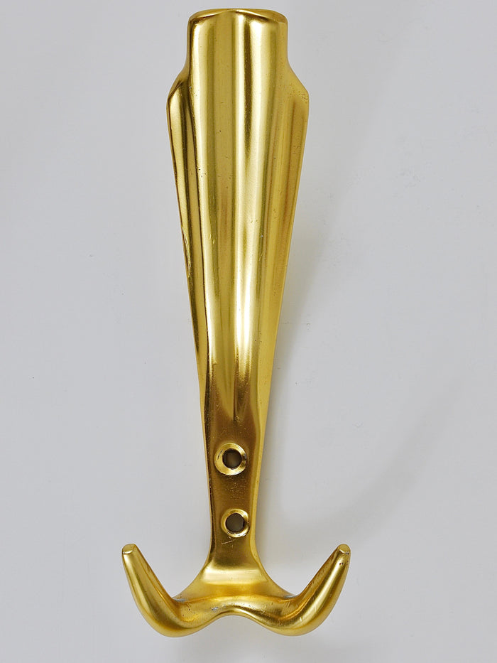 Up to Five Golden Hollywood Regency Wall Coat Hooks, Italy, 1970s