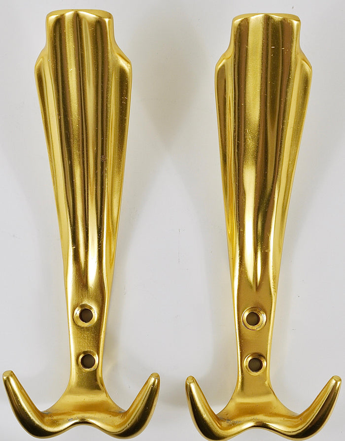Up to Five Golden Hollywood Regency Wall Coat Hooks, Italy, 1970s