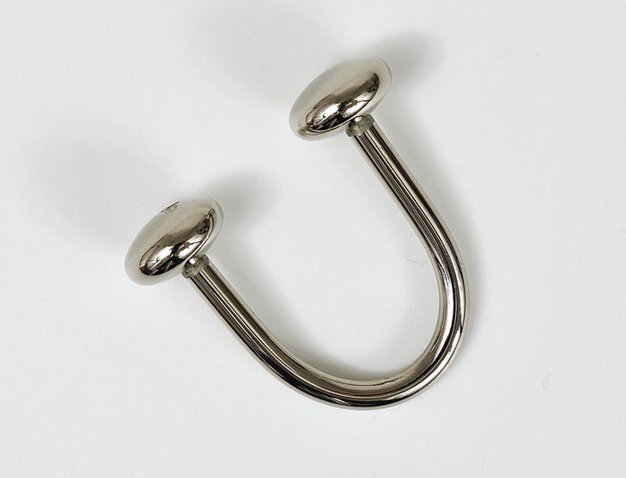 Carl Auböck Nickel Plated U-Shaped Brass Key Ring Chain Holder Knopferl