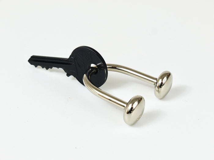Carl Auböck Nickel Plated U-Shaped Brass Key Ring Chain Holder Knopferl