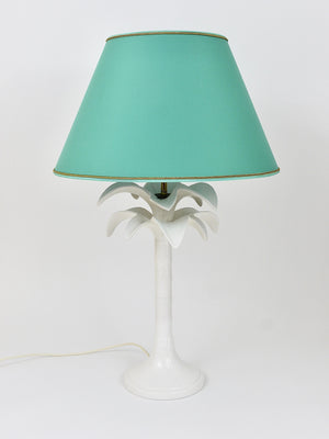 Lampe de table Tommaso Barbi palmier en faux bambou blanc, Italie