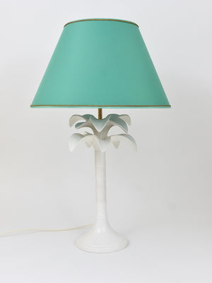 Lampe de table Tommaso Barbi palmier en faux bambou blanc, Italie