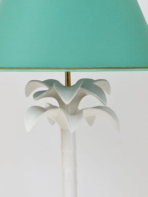 Lampe de table Tommaso Barbi palmier en faux bambou blanc, Italie