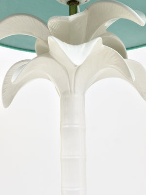 Lampe de table Tommaso Barbi palmier en faux bambou blanc, Italie