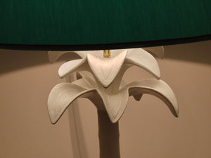 Lampe de table Tommaso Barbi palmier en faux bambou blanc, Italie