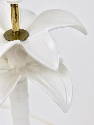 Lampe de table Tommaso Barbi palmier en faux bambou blanc, Italie
