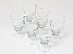 Oswald Haerdtl, set di sei bicchieri da vino Mid-Century in cristallo, Austria, anni 1950