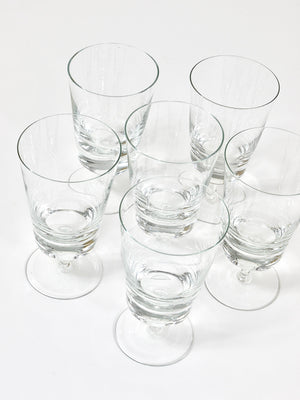 Oswald Haerdtl, set di sei bicchieri da vino Mid-Century in cristallo, Austria, anni 1950