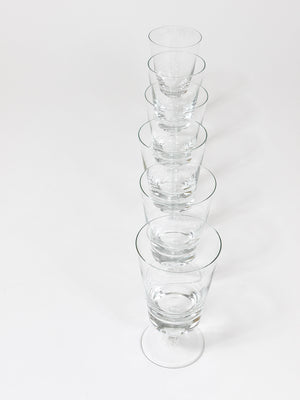 Oswald Haerdtl, set di sei bicchieri da vino Mid-Century in cristallo, Austria, anni 1950
