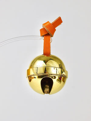 Carl Auböck Handcrafted Paperweight Jingle Bell #5039, Brass, Leather, Austria