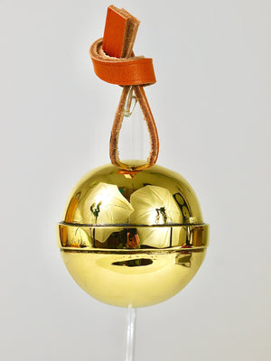 Carl Auböck Handcrafted Paperweight Jingle Bell #5039, Brass, Leather, Austria