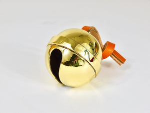 Carl Auböck Handcrafted Paperweight Jingle Bell #5039, Brass, Leather, Austria