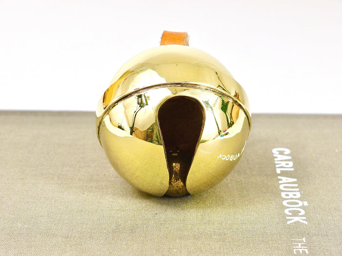 Carl Auböck Handcrafted Paperweight Jingle Bell #5039, Brass, Leather, Austria