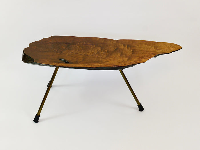 Original Carl Aubock Large Mid-Century Walnut Tree Trunk Coffee Table, 1950s