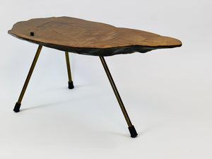 Original Carl Auböck Großer Mid-Century Nussbaum-Baumstamm-Couchtisch, 1950er-Jahre