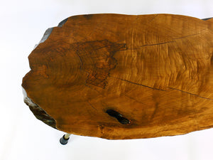 Original Carl Auböck Großer Mid-Century Nussbaum-Baumstamm-Couchtisch, 1950er-Jahre