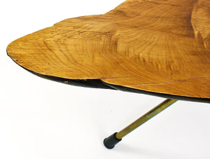 Original Carl Auböck Großer Mid-Century Nussbaum-Baumstamm-Couchtisch, 1950er-Jahre