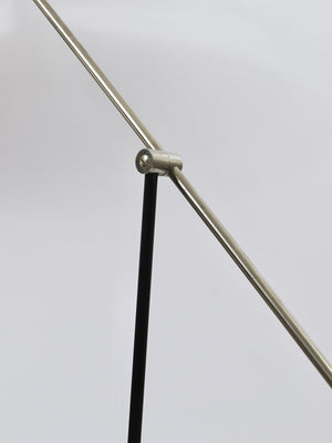 Rupert Nikoll Verstellbare Stehlampe mit Gegengewicht, Mid-Century, Nickel, Messing