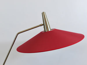 Rupert Nikoll Verstellbare Stehlampe mit Gegengewicht, Mid-Century, Nickel, Messing