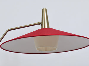 Rupert Nikoll Verstellbare Stehlampe mit Gegengewicht, Mid-Century, Nickel, Messing