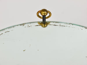 Französischer Mid-Century-Modern-Spiegel-Beistelltisch im Stil von Jacques Adnet, Messing, 1950er-Jahre