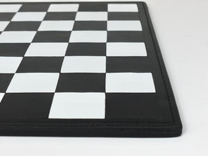 Jeu d'échecs moderniste Carl Auböck en fonte avec plateau en cuir fait main