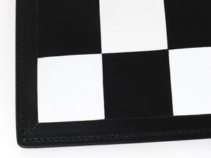 Jeu d'échecs moderniste Carl Auböck en fonte avec plateau en cuir fait main