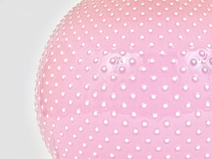 Rosé Pastel Polka Dot Sphere Table Lamp, Ceramic, Brass, Studio Paf Milano, 1970