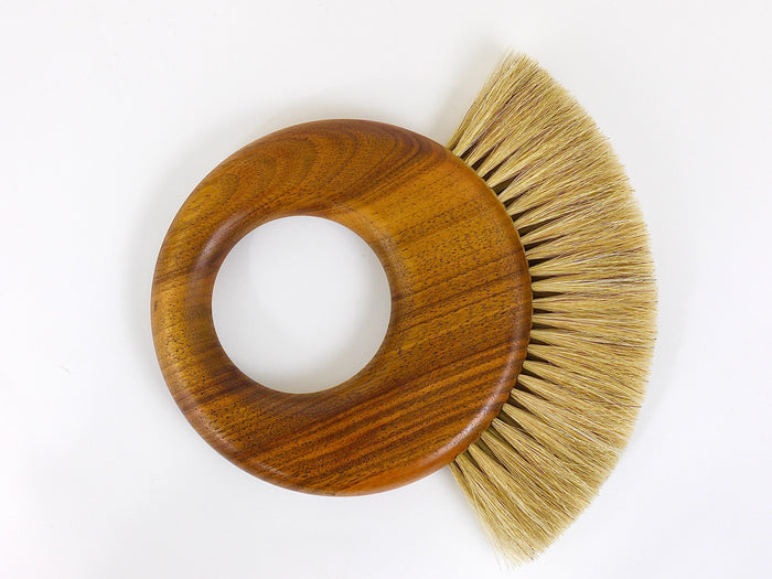 Large Carl Aubock Midcentury Walnut Ring Clothes Brush, Austria, 1950s
