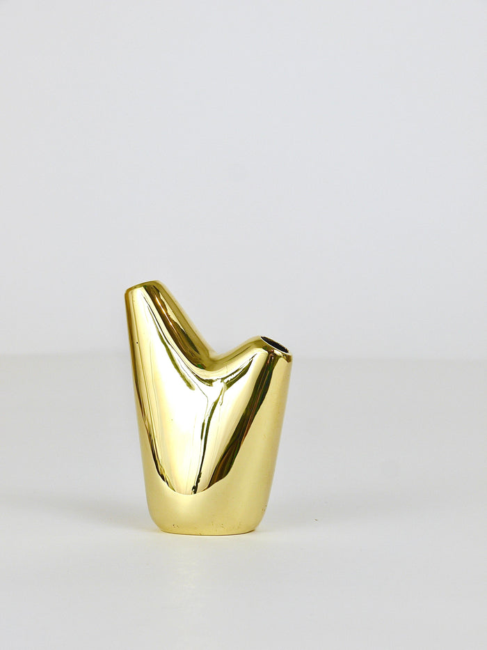 Mid-Century Modern Aorta Vase by Carl Auböck, Polished Brass, Austria