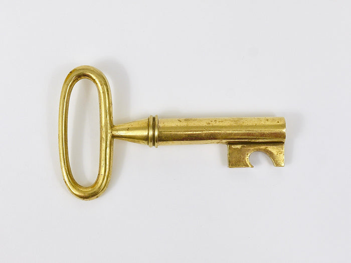 Carl Aubock Big Brass Key Cork Screw, Bottle Opener, Paperweight, Austria, 1950s