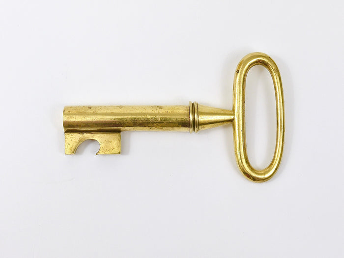 Carl Aubock Big Brass Key Cork Screw, Bottle Opener, Paperweight, Austria, 1950s