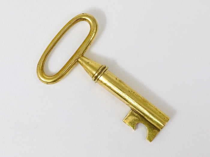 Carl Aubock Big Brass Key Cork Screw, Bottle Opener, Paperweight, Austria, 1950s