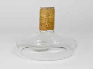 Carl Aubock Vase or Decanter with Wicker Top, Midcentury, Austria, 1950s