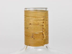 Carl Aubock Vase or Decanter with Wicker Top, Midcentury, Austria, 1950s